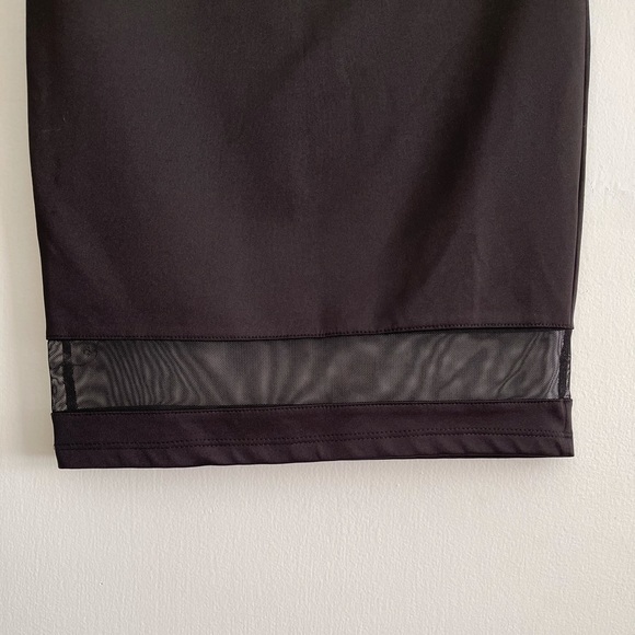 Lush Black Fitted Pencil Skirt with mesh details - Picture 3 of 5